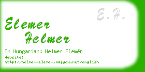 elemer helmer business card